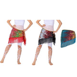 Maxbell Women's Sequins Belly Dance Hip Scarf Hip Skirt Waist Chain Triangle Belt Black
