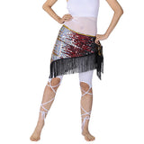 Maxbell Women's Sequins Belly Dance Hip Scarf Hip Skirt Waist Chain Triangle Belt Black