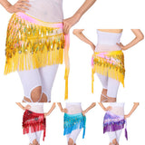 Maxbell Belly Dance Tassel Triangle Shawl Belt Chain Costume Hip Scarf Sequin Yellow