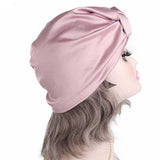Womens Pure Silk Sleeping Hats Wrap Night Cap Hair Care Bonnet