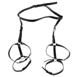 Maxbell Maxbell Sexy Punk Leather Waist Leg Harness Garter Cincher 4 Thigh Rings for Women