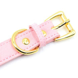 Maxbell PU Leather Bow Collar Necklace Choker with Bell Cat Cosplay Necklace Pink - Aladdin Shoppers