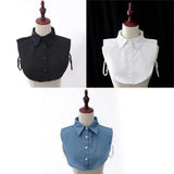 Cotton Fake Collar Detachable Dickey Collar Blouse Half Shirts Collar Black