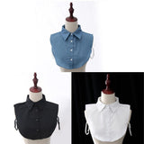 Cotton Fake Collar Detachable Dickey Collar Blouse Half Shirts Collar Black