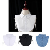 Cotton Fake Collar Detachable Dickey Collar Blouse Half Shirts Collar Black