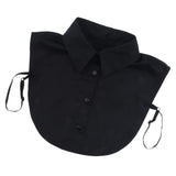 Cotton Fake Collar Detachable Dickey Collar Blouse Half Shirts Collar Black