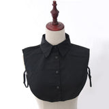 Cotton Fake Collar Detachable Dickey Collar Blouse Half Shirts Collar Black