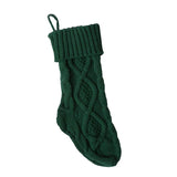 Kids Heavy Knit Christmas Gift Present Candy Socks Stocking Party Green 46cm