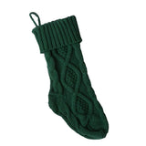 Kids Heavy Knit Christmas Gift Present Candy Socks Stocking Party Green 46cm