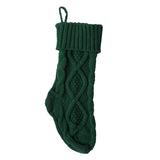 Kids Heavy Knit Christmas Gift Present Candy Socks Stocking Party Green 46cm