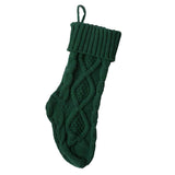 Kids Heavy Knit Christmas Gift Present Candy Socks Stocking Party Green 46cm