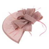 Women Lady Bridal Feather Fascinator Cocktail Party Hat Headpieces Headband Pink