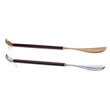 Maxbell Dolphin Head Long Metal Shoe Horn Shoe Lifter with Schima Wood Handle Gold