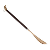 Maxbell Dolphin Head Long Metal Shoe Horn Shoe Lifter with Schima Wood Handle Gold
