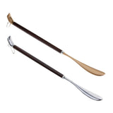 Maxbell Dolphin Head Long Metal Shoe Horn Shoe Lifter with Schima Wood Handle Gold