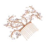 Women's Simulated Pearl Crystal Hair Side Comb Bride Headpiece Hair Jewelry