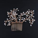 Women's Simulated Pearl Crystal Hair Side Comb Bride Headpiece Hair Jewelry