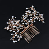 Women's Simulated Pearl Crystal Hair Side Comb Bride Headpiece Hair Jewelry