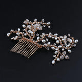 Women's Simulated Pearl Crystal Hair Side Comb Bride Headpiece Hair Jewelry