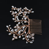 Women's Simulated Pearl Crystal Hair Side Comb Bride Headpiece Hair Jewelry