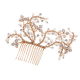 Women's Simulated Pearl Crystal Hair Side Comb Bride Headpiece Hair Jewelry