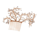 Women's Simulated Pearl Crystal Hair Side Comb Bride Headpiece Hair Jewelry