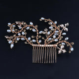 Women's Simulated Pearl Crystal Hair Side Comb Bride Headpiece Hair Jewelry