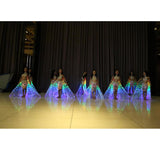 Maxbell 2pcs LED Isis Wing Glow Light Up Belly Dance Costume with Sticks Performance