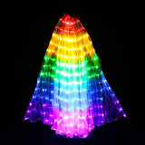 Maxbell 4pcs LED Isis Wing Glow Light Up Belly Dance Costume with Sticks Performance
