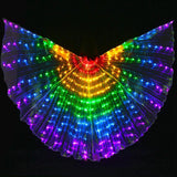 Maxbell 6pcs LED Isis Wing Glow Light Up Belly Dance Costume with Sticks Performance