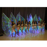 Maxbell 2pcs LED Isis Wing Glow Light Up Belly Dance Costume with Sticks Performance