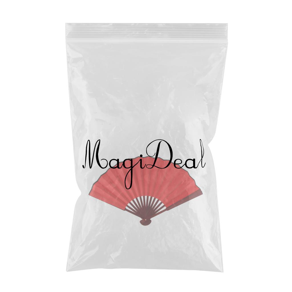 Maxbell Bamboo Chinese Kung Fu Tai Chi DIY Hand Folding Fan Performance Dance Red