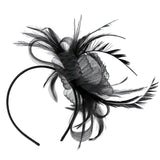 Woman Lady Feather Headband 20s Gatsby Wedding Church Ascot Race Headpieces