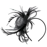 Woman Lady Feather Headband 20s Gatsby Wedding Church Ascot Race Headpieces