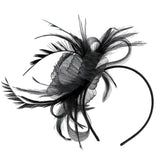 Woman Lady Feather Headband 20s Gatsby Wedding Church Ascot Race Headpieces