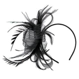 Woman Lady Feather Headband 20s Gatsby Wedding Church Ascot Race Headpieces