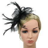 Woman Lady Feather Headband 20s Gatsby Wedding Church Ascot Race Headpieces