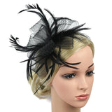 Woman Lady Feather Headband 20s Gatsby Wedding Church Ascot Race Headpieces