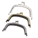 Purse Bag Craft Frame Kiss Clasp Lock Purse 20cm Silver pearls Brass