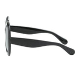 Futuristic Oversize Round Sunglasses Black frame Gray lens