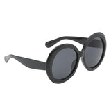 Futuristic Oversize Round Sunglasses Black frame Gray lens