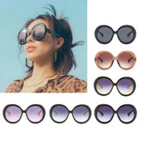 Futuristic Oversize Round Sunglasses Black frame Gray lens