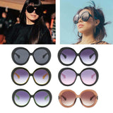 Futuristic Oversize Round Sunglasses Black frame Gray lens