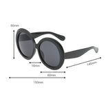 Futuristic Oversize Round Sunglasses Black frame Gray lens