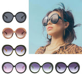 Futuristic Oversize Round Sunglasses Black frame Gray lens