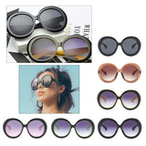 Futuristic Oversize Round Sunglasses Black frame Gray lens