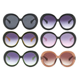 Futuristic Oversize Round Sunglasses Black frame Gray lens