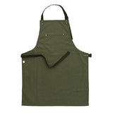 Artist Paint Canvas Apron Adjustable Strap Professional Bib Apron Army Green