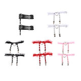 Maxbell Maxbell 2pcs Adjustable Leg Garter Belts Sexy Elastic Leg Harness Punk Gothic Rivet Stud Thigh Ring Garter with Metal Clips