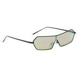 Vintage Anti-UV Square Mirrored Sunglasses Metal Glasses Eyewear Purple